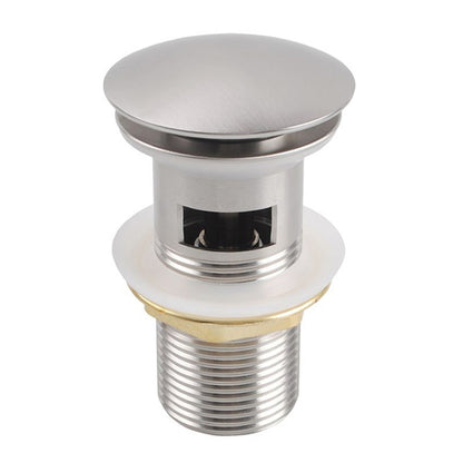 32/40mm Mushroom Brushed Nickel Brass Basin Pop Up Waste with Overflow