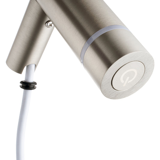Round Vertical Brushed Nickel Electric Heated Towel Rack Single Bar(with Timer)