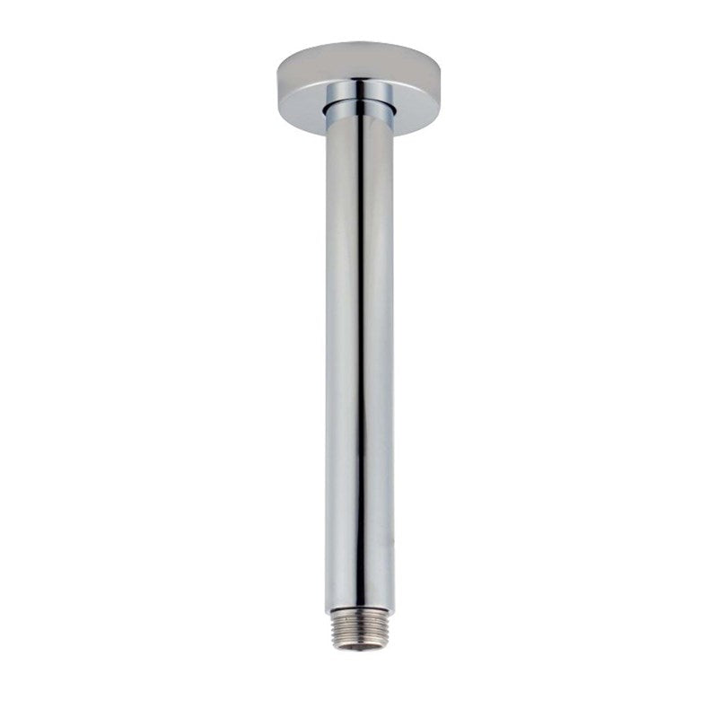 Round Brushed Nickel Ceiling Shower Arm 200mm