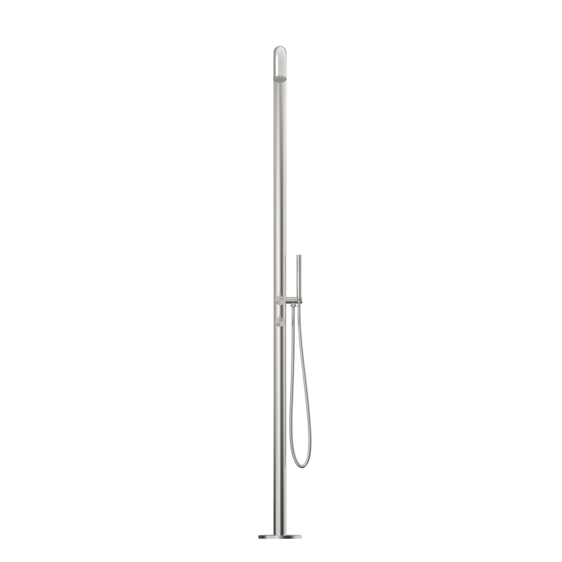 Round Out-Door Use Stainless Steel Freestanding Shower With Handheld Shower