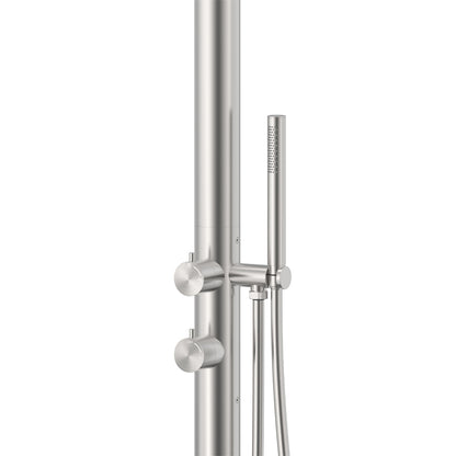 Round Out-Door Use Stainless Steel Freestanding Shower With Handheld Shower
