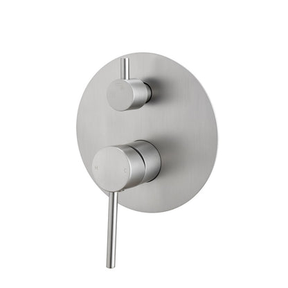 LUCID PIN Series Round Brushed Nickel Wall Mixer with Diverter(color up)