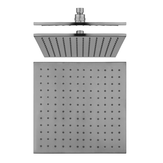 Square Brushed Nickel Brass Shower Head 250mm