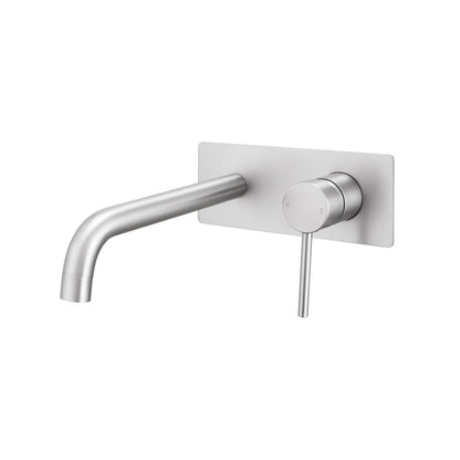 LUCID PIN Series Brushed Nickel Wall Mixer With Spout(color up)
