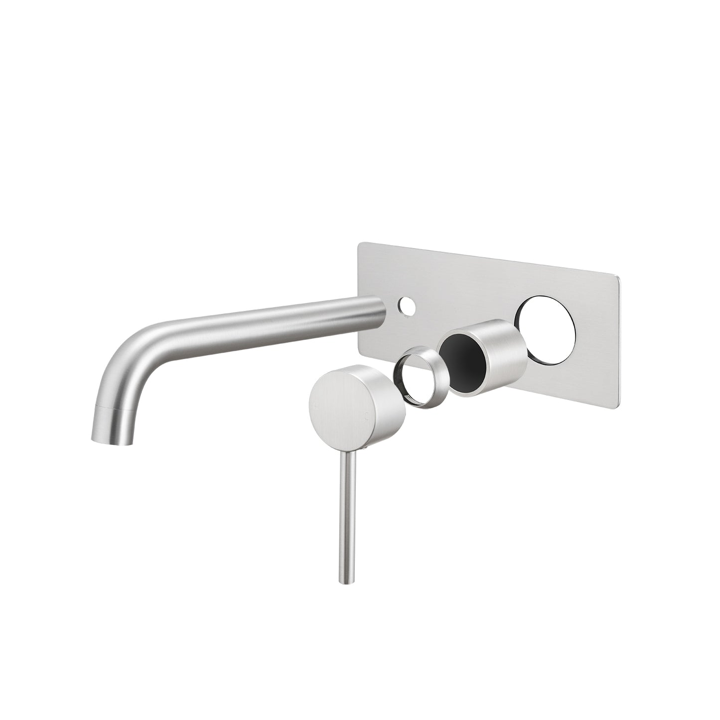 LUCID PIN Series Brushed Nickel Wall Mixer With Spout(color up)