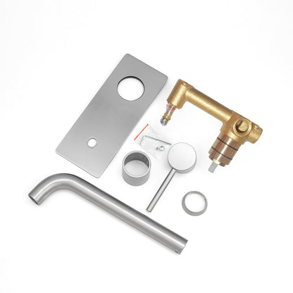 LUCID PIN Series Brushed Nickel Wall Mixer With Spout(color up)