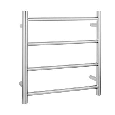 Round Brushed Nickel Electric Heated Towel Rack 4 Bars