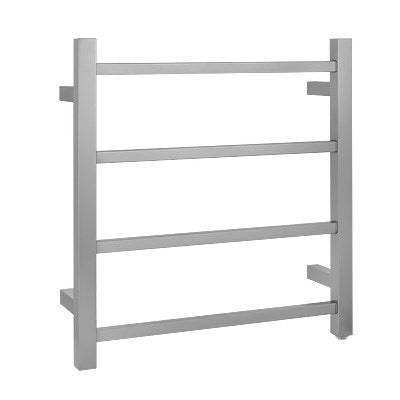 Square Brushed Nickel Electric Heated Towel Rack 4 Bars