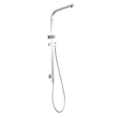 Square Brushed Nickel Shower Station without Shower Head and Handheld Shower(PVC Hose)
