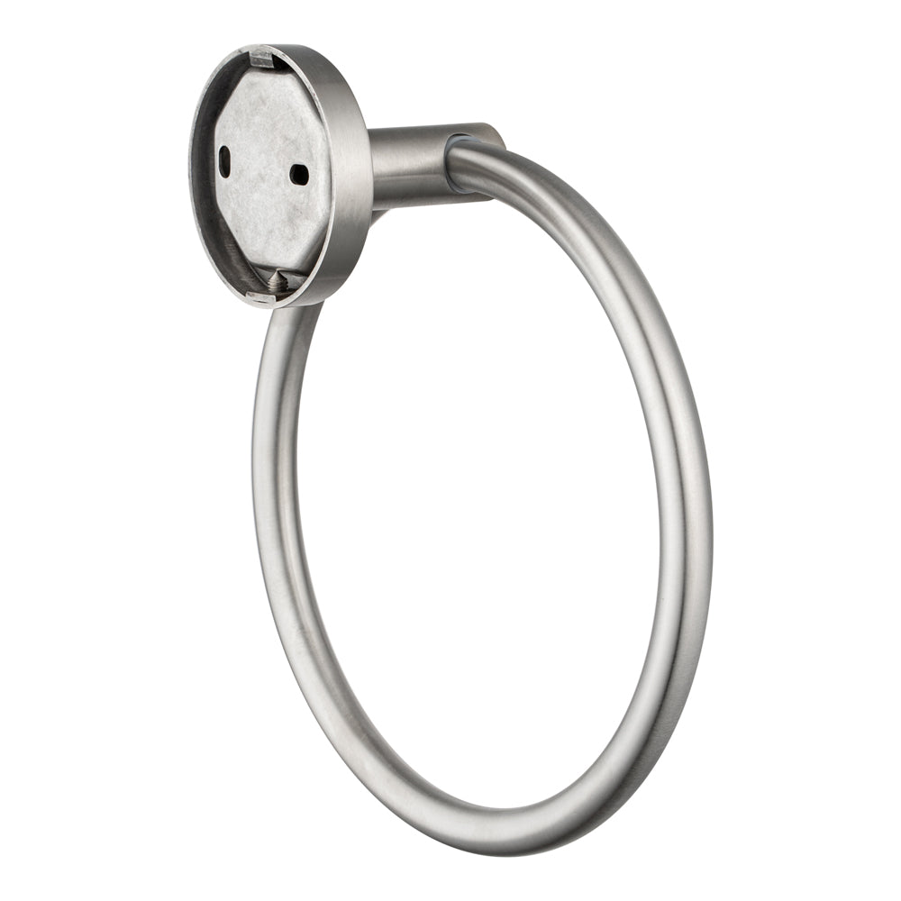 LUCID PIN Series Round Brushed Nickel Towel Ring
