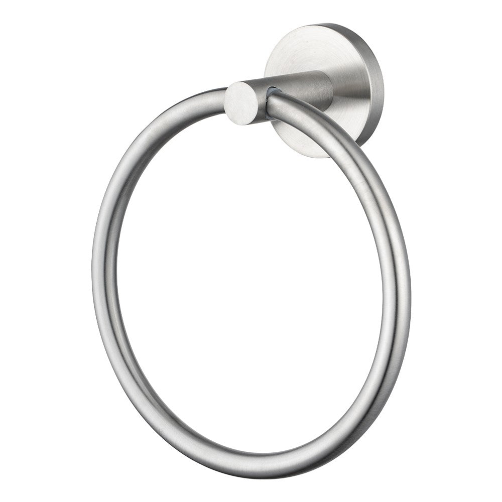 LUCID PIN Series Round Brushed Nickel Towel Ring
