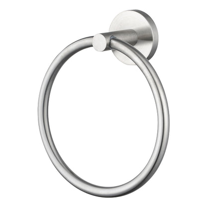 LUCID PIN Series Round Brushed Nickel Towel Ring