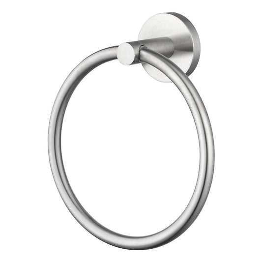 LUCID PIN Series Round Brushed Nickel Towel Ring