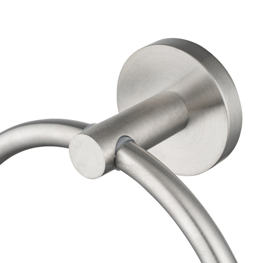 LUCID PIN Series Round Brushed Nickel Towel Ring