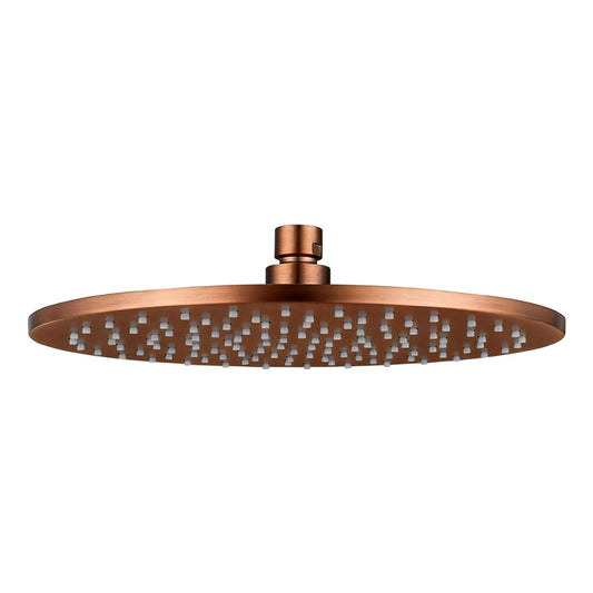 Round Brushed Copper Shower Head 250mm