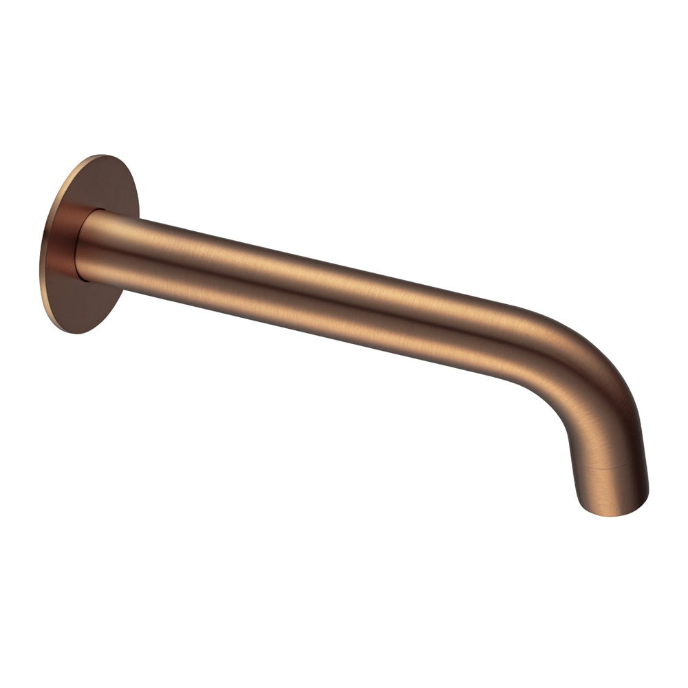 LUCID PIN Series Round Brushed Copper Bathtub/Basin Wall Spout(60mm Flat Back Plate)