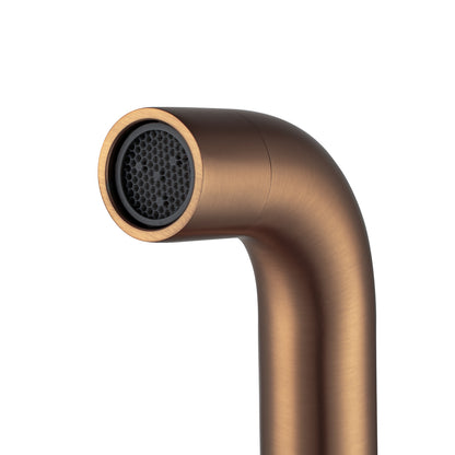 LUCID PIN Series Round Brushed Copper Bathtub/Basin Wall Spout(60mm Flat Back Plate)