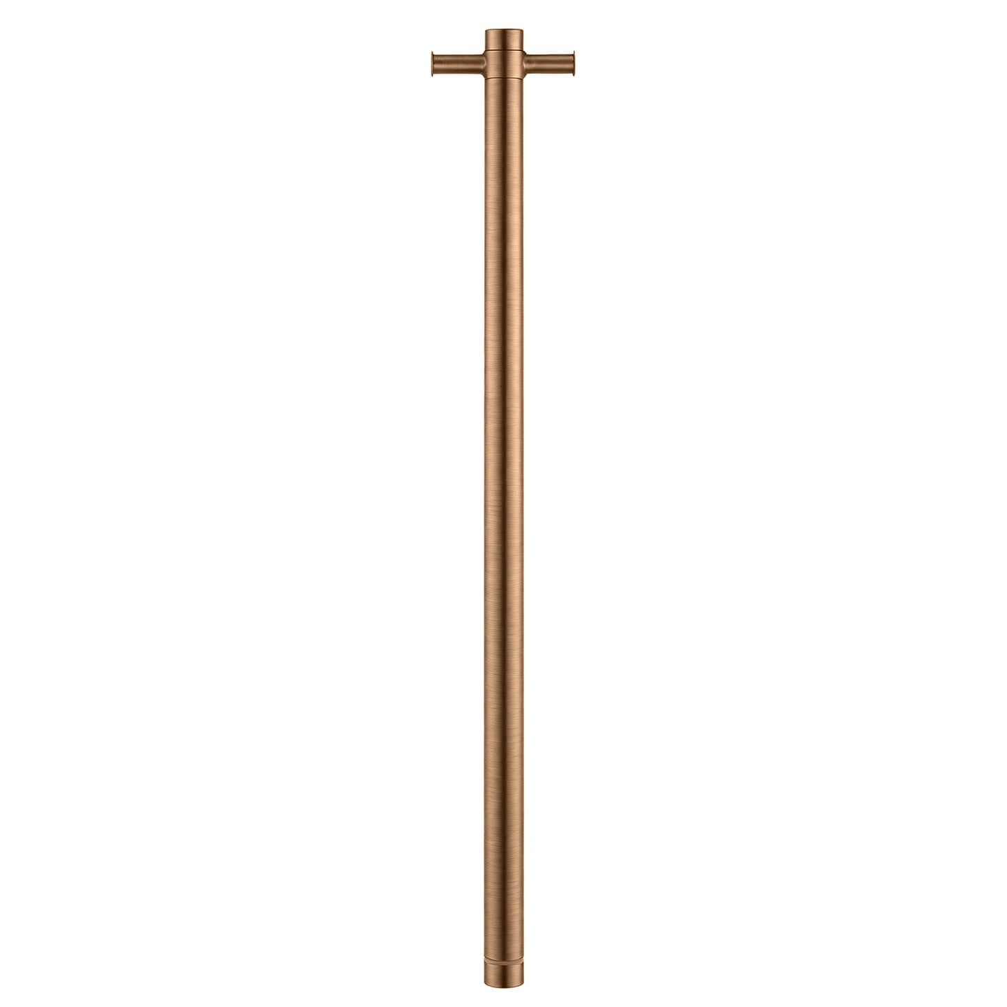 Round Vertical Brushed Copper Electric Heated Towel Rack Single Bar(with Timer)