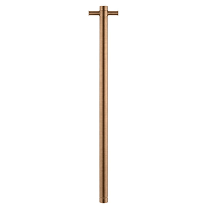 Round Vertical Brushed Copper Electric Heated Towel Rack Single Bar(with Timer)