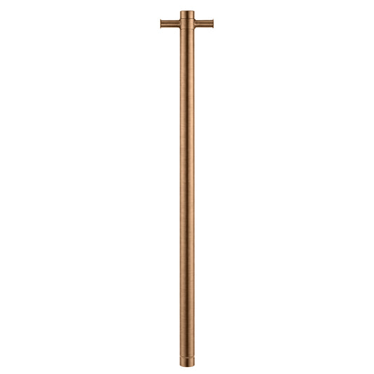 Round Vertical Brushed Copper Electric Heated Towel Rack Single Bar(with Timer)