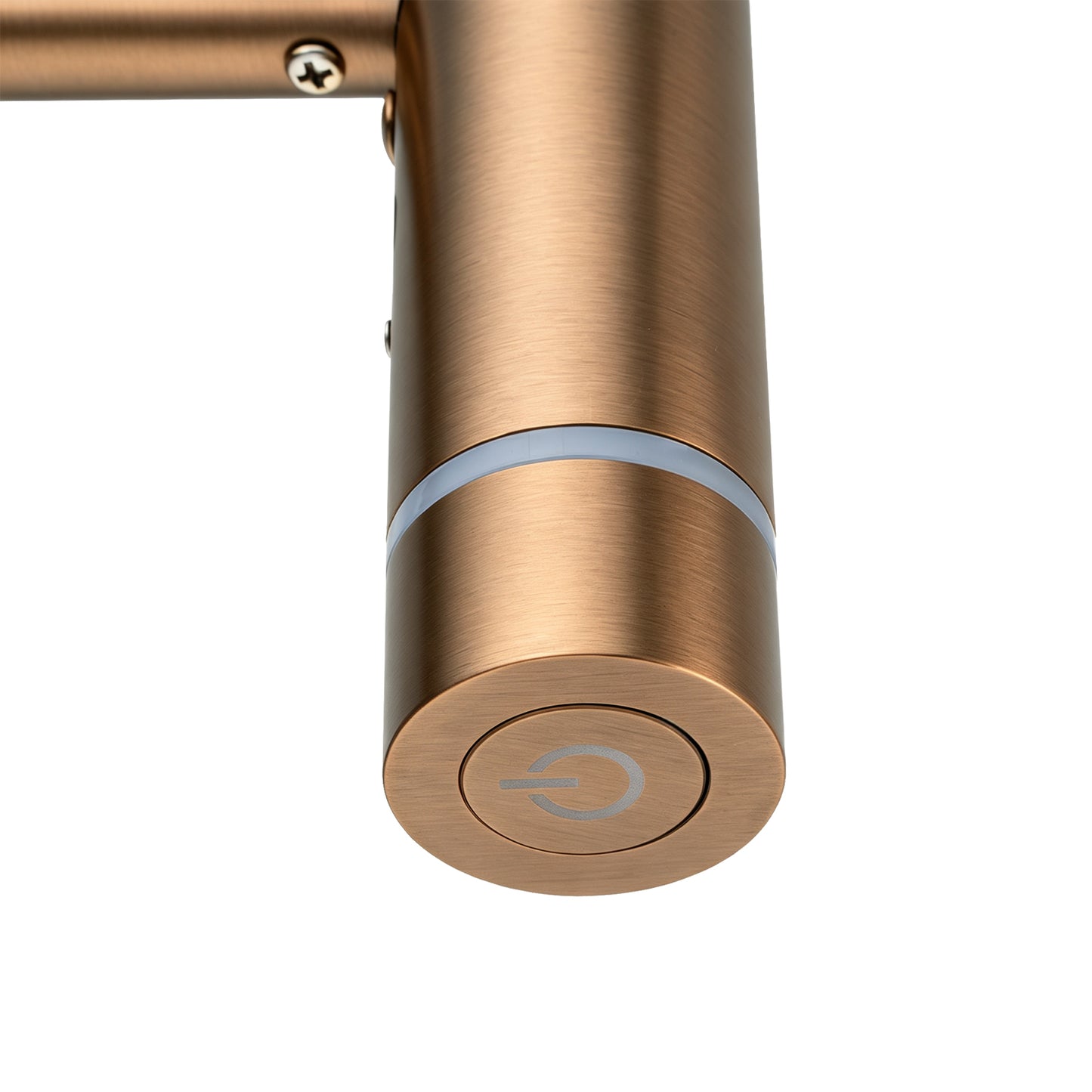 Round Vertical Brushed Copper Electric Heated Towel Rack Single Bar(with Timer)