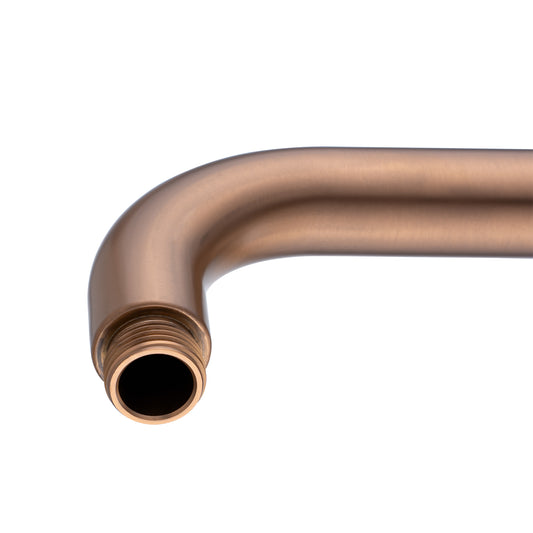 Round Brushed Copper Wall Straight Shower Arm 400mm