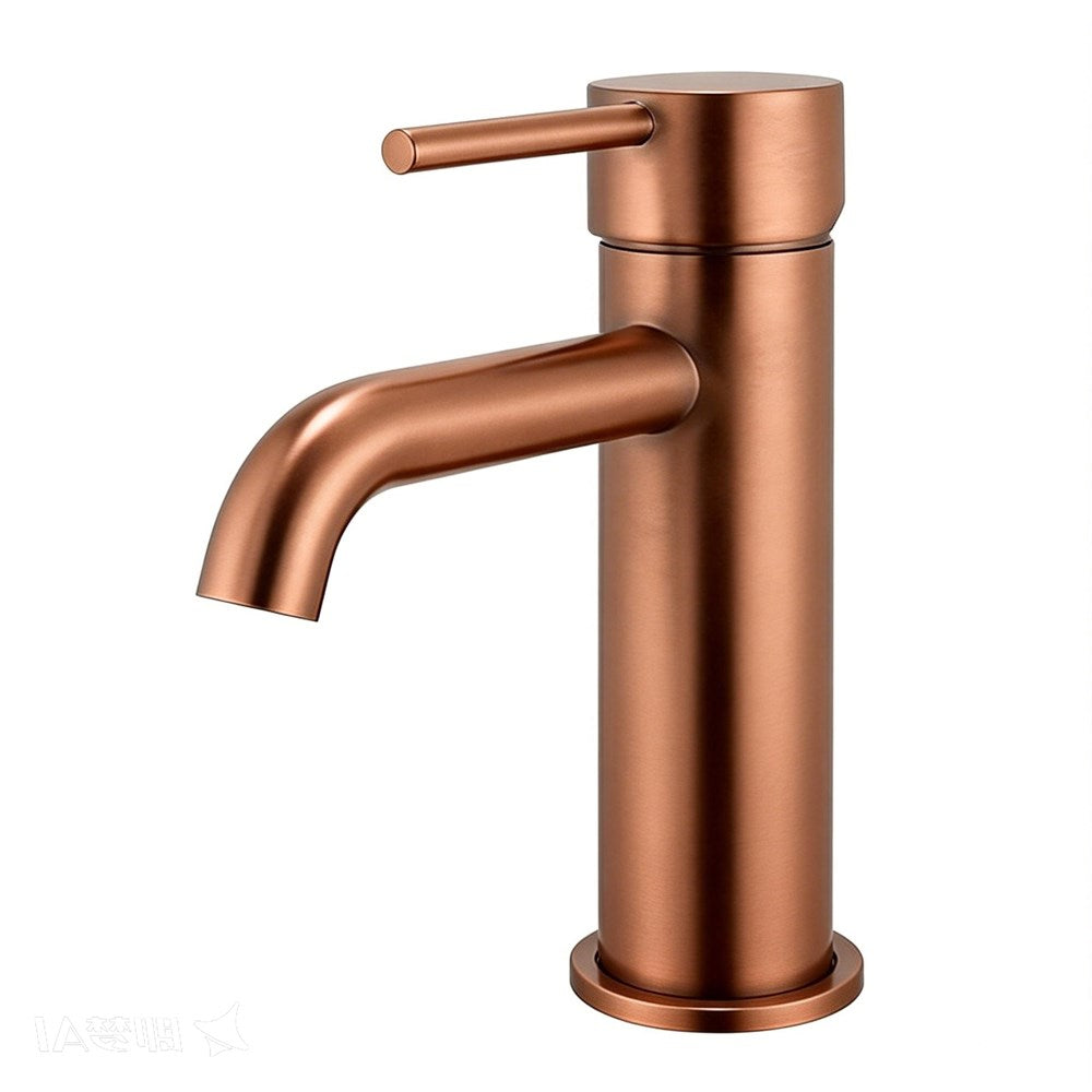 LUCID PIN Series Round Brushed Copper Basin Mixer
