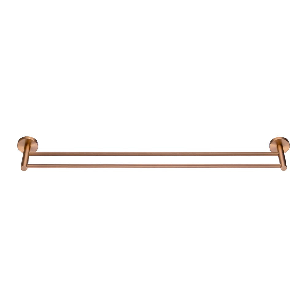 LUCID PIN Series Brushed Copper Double Towel Rail Rail 790mm