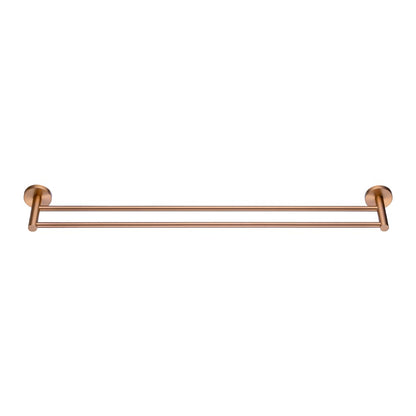 LUCID PIN Series Brushed Copper Double Towel Rail Rail 790mm