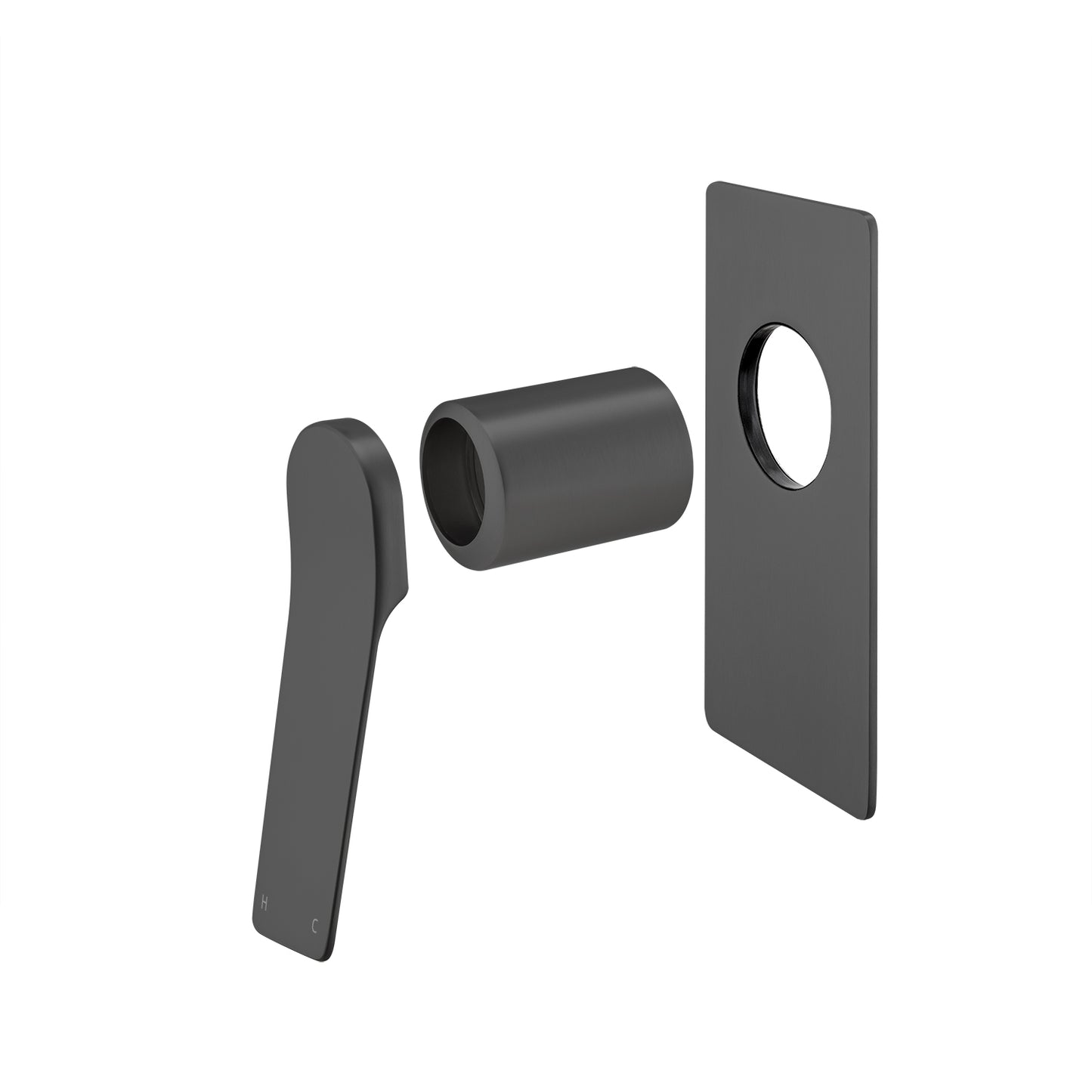 RUSHY Series Square Brushed Gun Metal Grey Wall Mixer(color up)