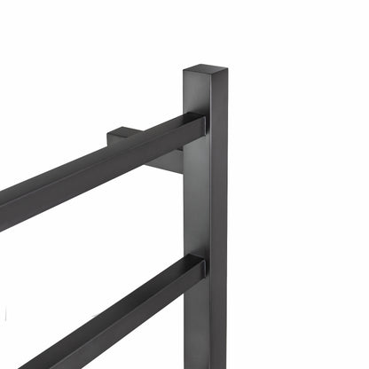 Square Brushed Gun Metal Grey Electric Heated Towel Rack 4 Bars