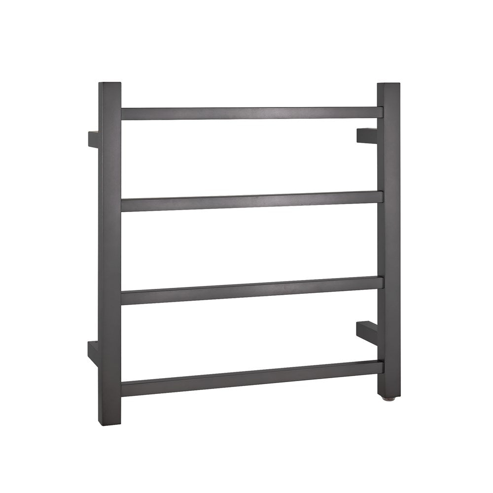 Square Brushed Gun Metal Grey Electric Heated Towel Rack 4 Bars