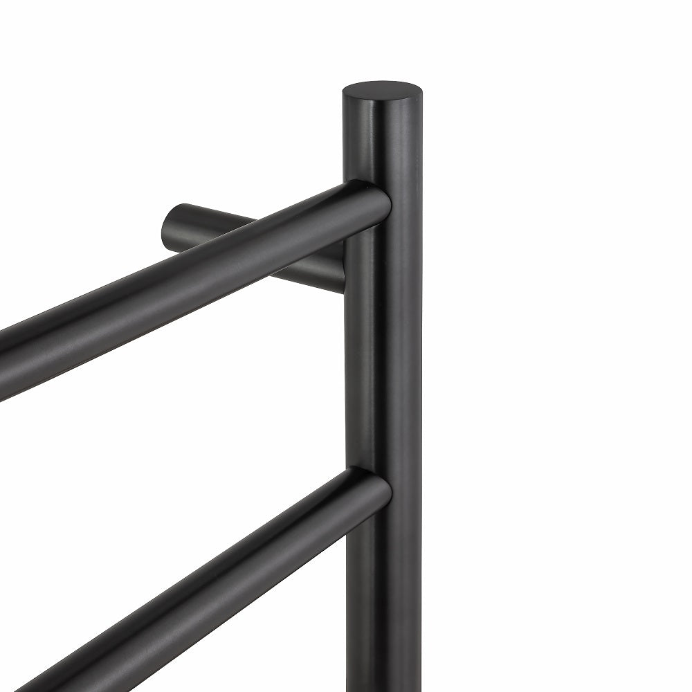Round Brushed Gun Metal Grey Electric Heated Towel Rack 6 Bars