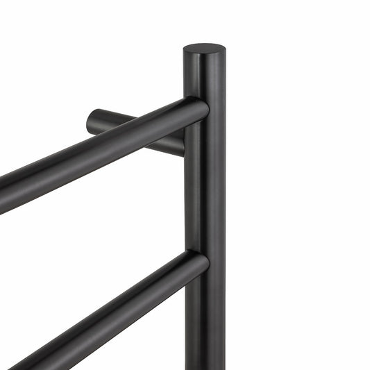 Round Brushed Gun Metal Grey Electric Heated Towel Rack 6 Bars