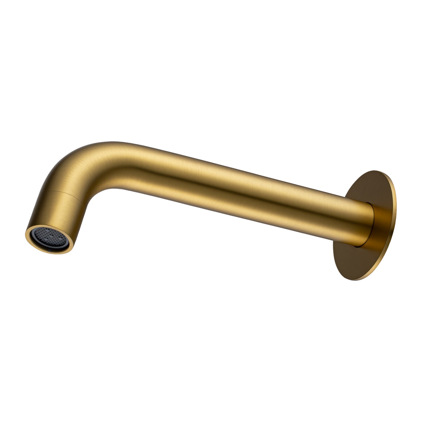 LUCID PIN Series Round Brushed Brass Bathtub/Basin Wall Spout(60mm Flat Back Plate)
