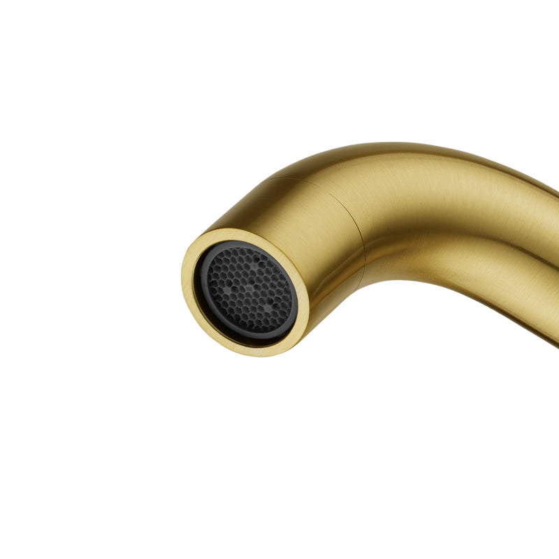 LUCID PIN Series Round Brushed Brass Bathtub/Basin Wall Spout
