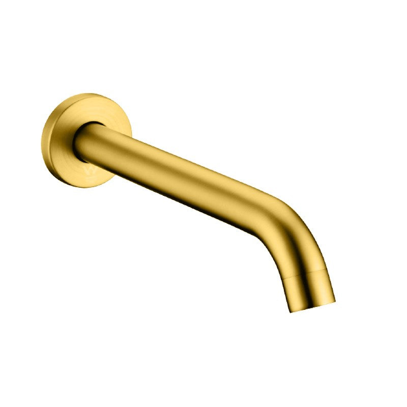 LUCID PIN Series Round Brushed Brass Bathtub/Basin Wall Spout(160mm)