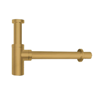 Round Brushed Brass Bottle Trap 32mm