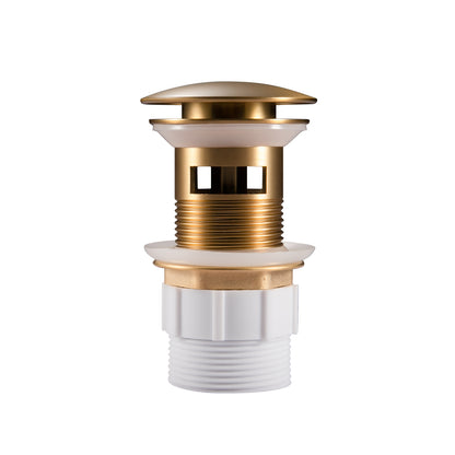 32/40mm Mushroom Brushed Brass Basin Pop Up Waste with Overflow(Brass)