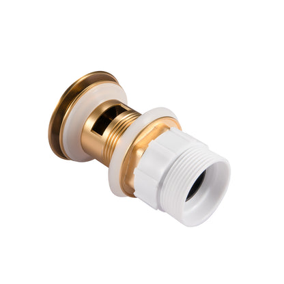 32/40mm Mushroom Brushed Brass Basin Pop Up Waste with Overflow(Brass)