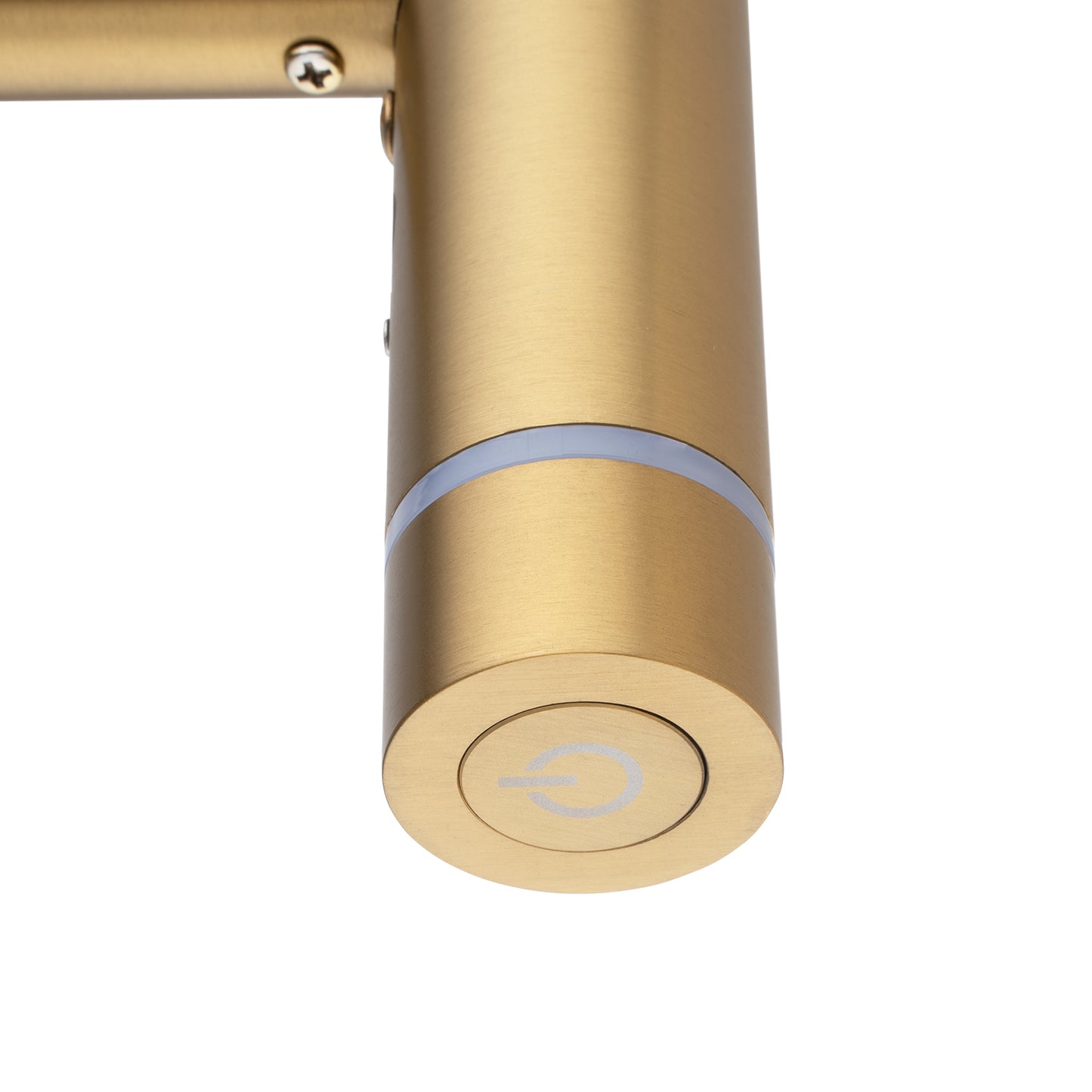Round Vertical Brushed Brass Electric Heated Towel Rack Single Bar(with Timer)