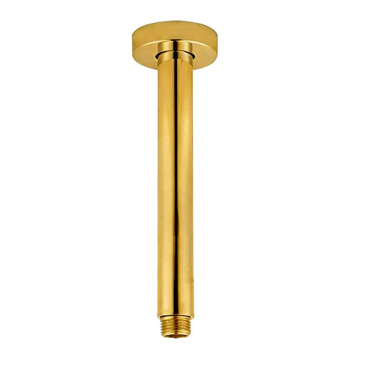 Round Brushed Brass Ceiling Shower Arm 200mm