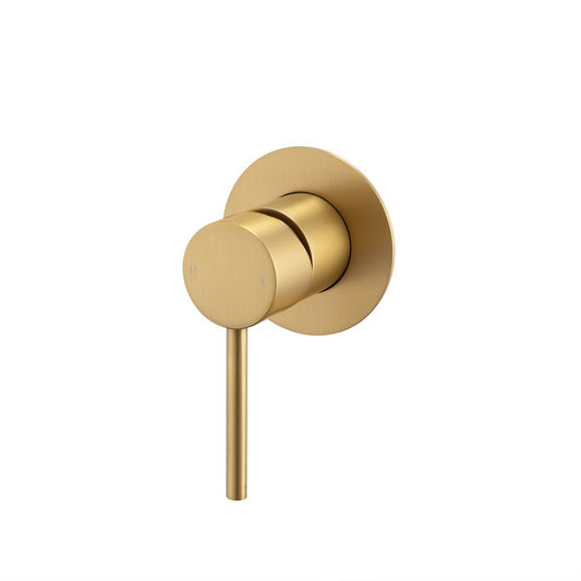 LUCID PIN Series Round Brushed Brass Wall Mixer(color up)