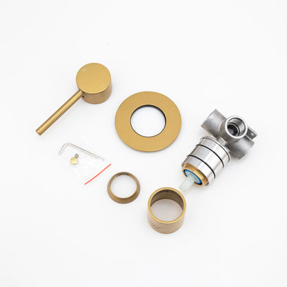 LUCID PIN Series Round Brushed Brass Wall Mixer(color up)