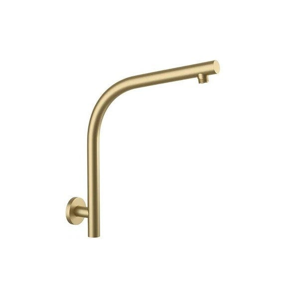 Round Brushed Brass Wall Mounted Shower Arm
