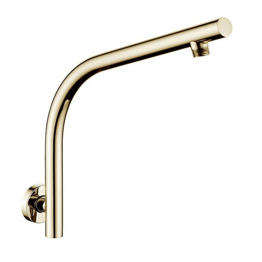 Round Brushed Brass Wall Mounted Shower Arm