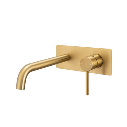 LUCID PIN Series Brushed Brass Wall Mixer With Spout(color up)