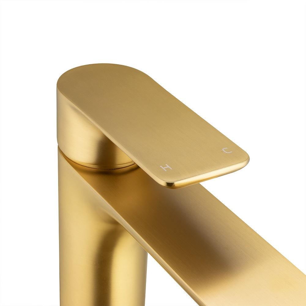 VOG Series Brushed Brass Tall Basin Mixer