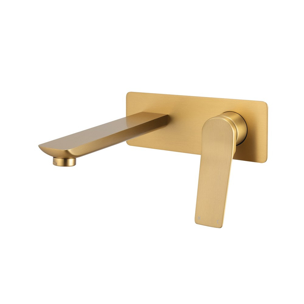 RUSHY Series Square Brushed Brass Wall Mixer with Spout(color up)(extension part)