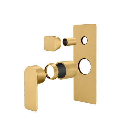 VOG Series Brushed Brass Wall Mixer with Diverter(color up)